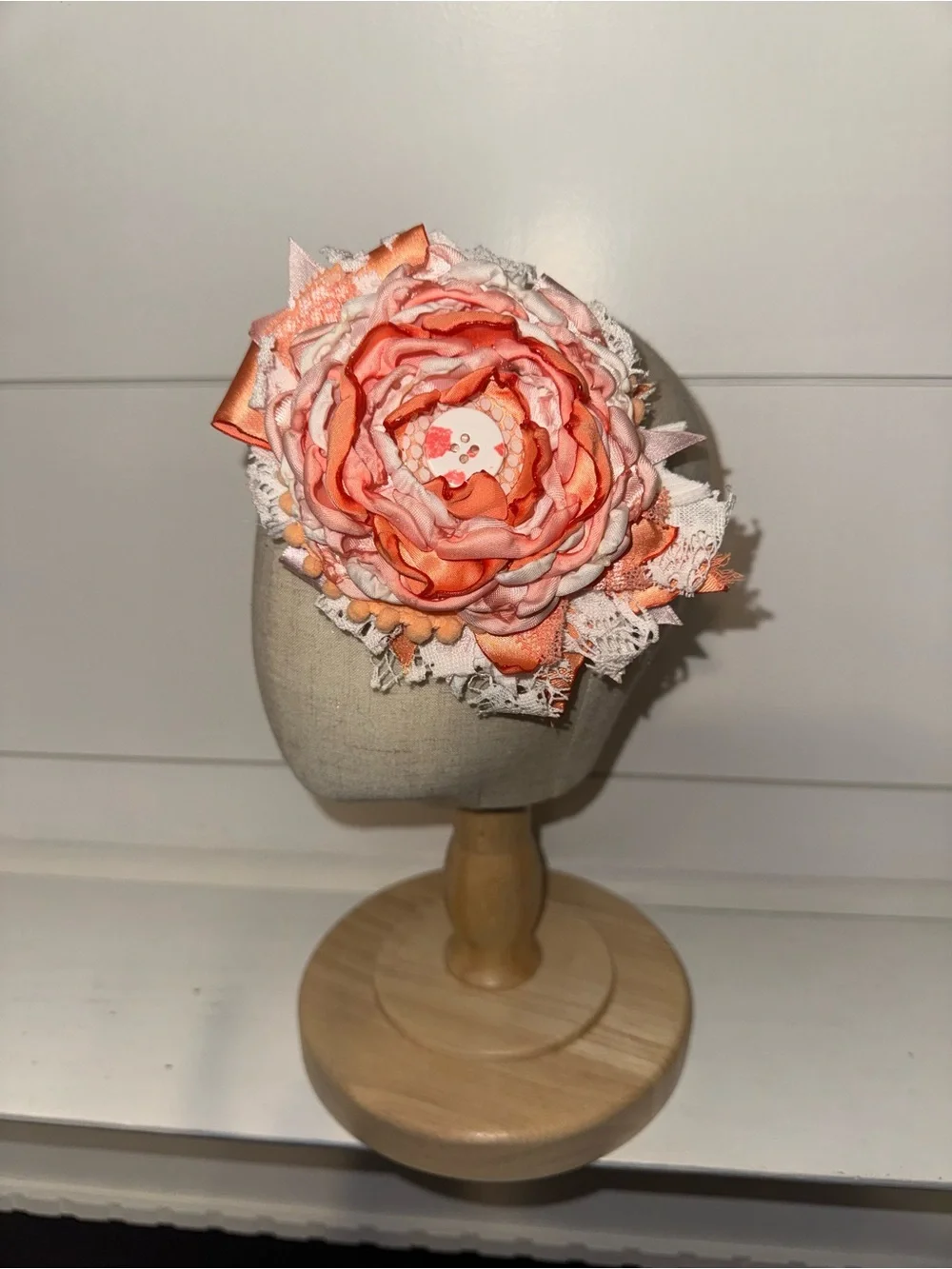 Peach Flower Headband (EUC)